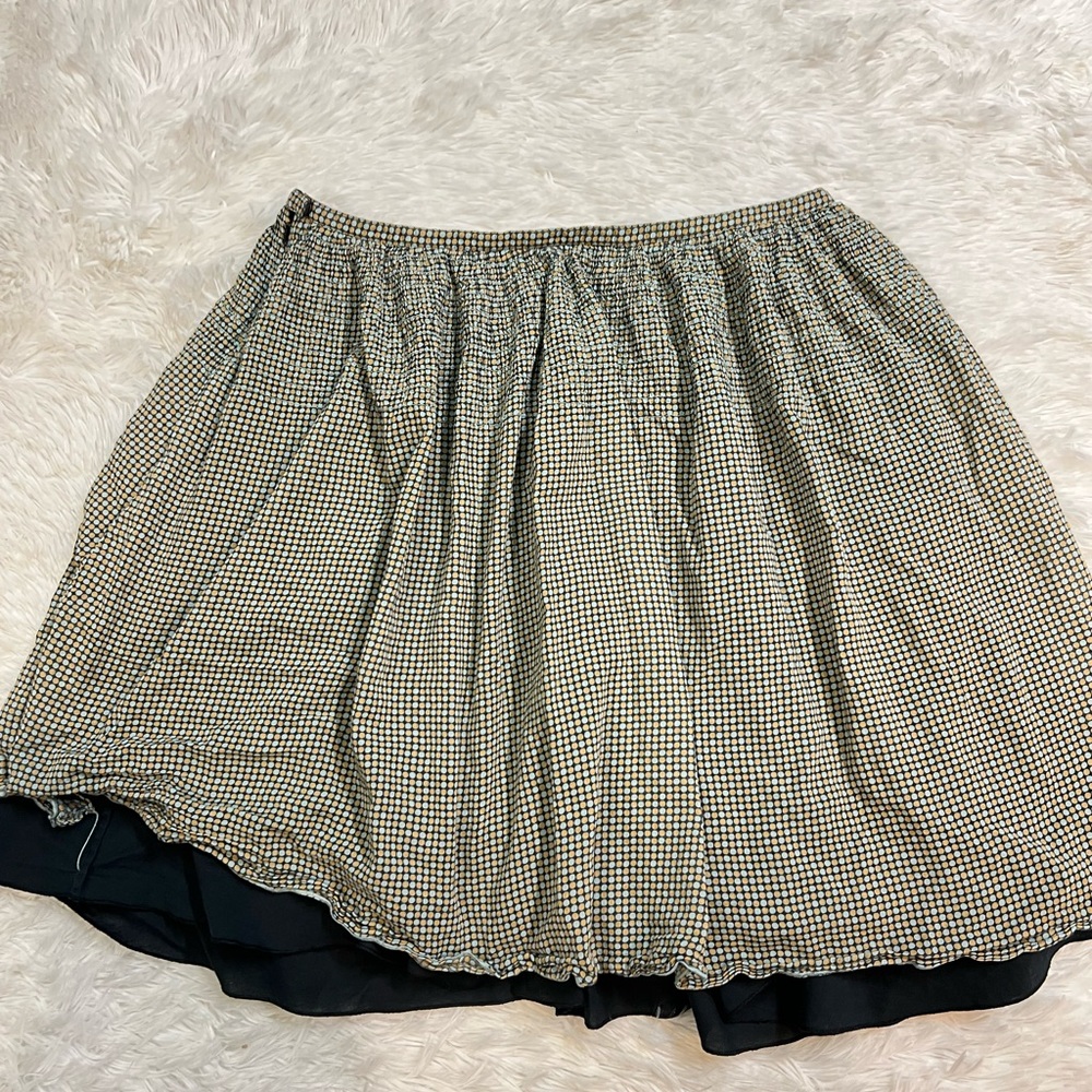 club monaco polka dot black yellow and blue layered mini skirt - Picture 4 of 8
